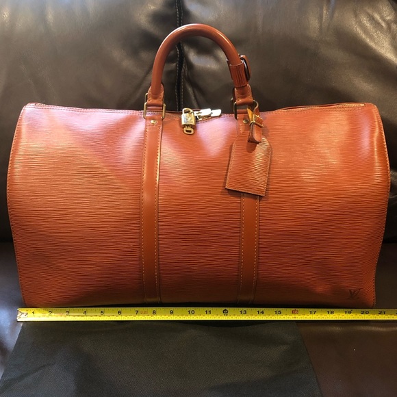 LOUIS VUITTON LV 50 Kenyan Fawn Epi Keepall Boston Travel Weekend Bag VI0970 - Picture 9 of 17